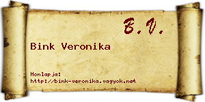Bink Veronika névjegykártya